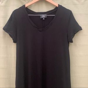 A-Line: Made in Hawaii Black Cap Sleeve Long Dress